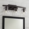 Possini Euro Design Bellis Modern Industrial Wall Light Bronze Brown Hardwire 23 1/2" 3-Light Fixture Clear Glass Shade for Bedroom Bathroom Vanity - 2 of 4