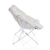Dorm Folding Plush Chair in White - 3 of 4