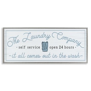 Stupell Industries Laundry Company All Comes Out In Wash, 24" x 10" - 1 of 4