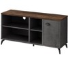 HomeRoots 47" Brown And Gray Distressed Reclaimed Wood Enclosed and Open Storage TV Stand - 4 of 4
