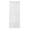NicBex Barn Door 32" x 80" Five Grid Real Primed Door Slab with Sliding Hardware, Modern Interior Barn Door with Adjustable Floor Guide - 3 of 4