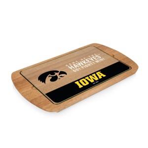 NCAA Iowa Hawkeyes Parawood Billboard Glass Top Serving Tray - 1 of 3