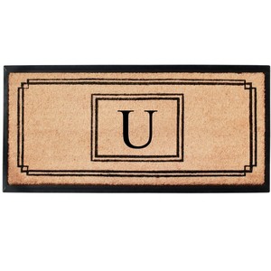 A1HC Natural Coir Monogrammed Heavy Duty Entrance Door Mat 24X48, Anti-Shed Treated Durable Doormat - 1 of 4