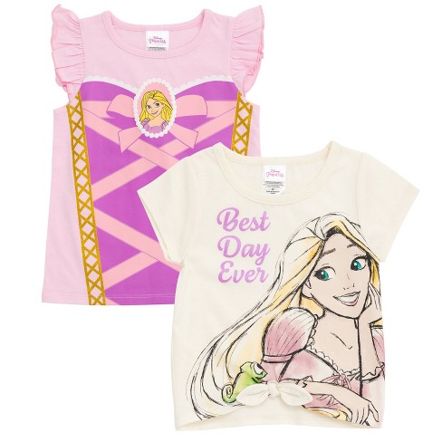 Disney Princess Rapunzel Toddler Girls 2 Pack T shirts Pink White 5t Target