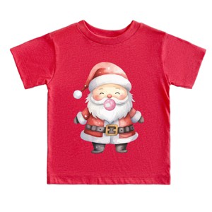 Watercolor Santa Bubblegum - Toddler Short Sleeve Graphic T-Shirt - 1 of 4