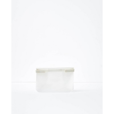 W&P Design Reusable Roll Top Freezer Bag - 25oz: BPA-Free, Clear/Cream, Food Storage Solution