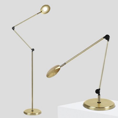 Sage 68" Gold Adjustable Arc LED Floor Lamp with 3-Way Switch