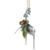 Northlight Reindeer with Pine and Gingham Bowtie Christmas Ornament- 6.25" - Silver and Black - 3 of 4