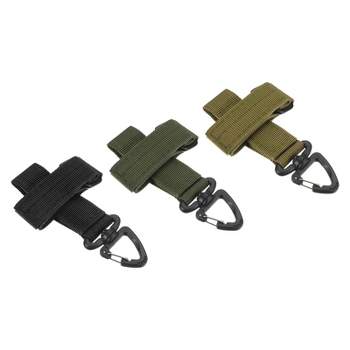 Unique Bargains Belt Keeper Key Clip Set Nylon Webbing 360 Degree Revolve  Buckle Keychain With Sticky Black Green Khaki 3pcs : Target