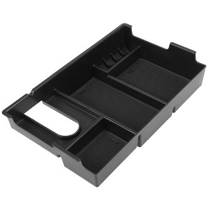 Unique Bargains Car Center Console Organizer Armrest Storage Box Tray for Toyota Tundra 07-19 Black 14.17"x12.40"x2.48" - 1 of 4