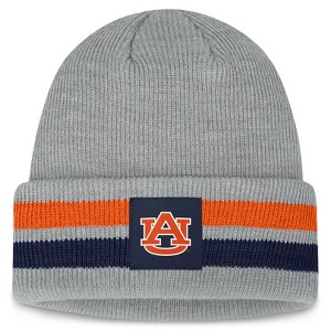 NCAA Auburn Tigers Knit Cuffed Ridge Beanie: Lightweight Acrylic, Adult Sizing - 1 of 4