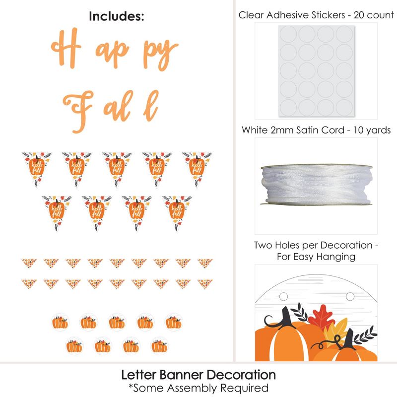 Big Dot of Happiness Fall Pumpkin - Halloween or Thanksgiving Party Letter Banner Decoration - 36 Banner Cutouts and Happy Fall Banner Letters, 5 of 8