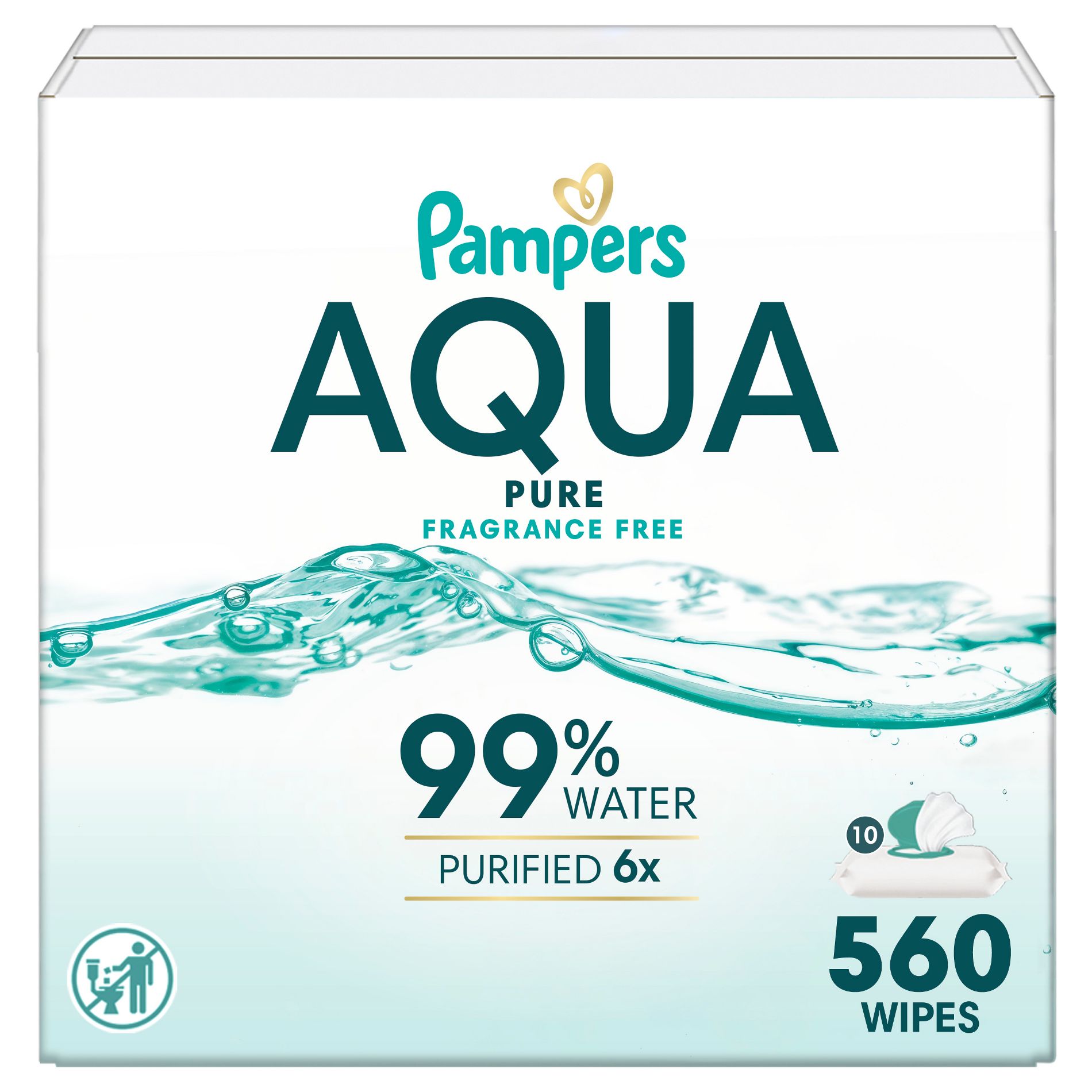 Pampers Aqua Pure Sensitive Baby Wipes - 560ct