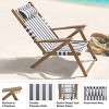 Outdoor Weather-Resistant Wood Folding Beach Chair with Backpack Straps - 4-Position Reclining Seat by Lavish Home - 4 of 4