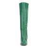 New York & Company Women's Piper- Croc Embossed Kitten Heel Knee-High Boots - 8, GREEN LIZARD - 4 of 4