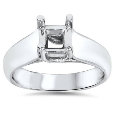 Pompeii3 Solitaire Cathedral Ring 14K White Gold