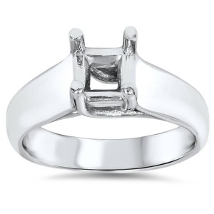Pompeii3 Solitaire Cathedral Ring 14K White Gold - 1 of 4