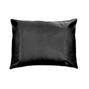 Morning Glamour Standard Satin Solid Pillowcase Black