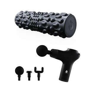 Pursonic Deep Tissue Recovery Bundle – 3-Speed Percussion Massager + FlexiPulse 5-Speed Vibrating Foam Roller - 1 of 3