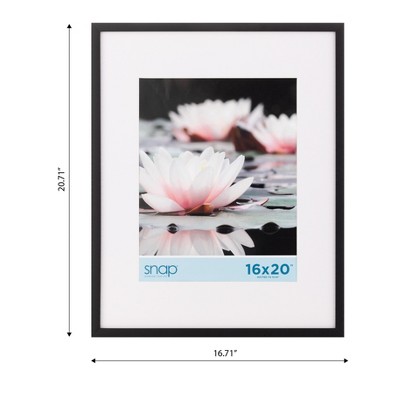 Snap 16x20 Black Wood Floating Wall Picture Frame