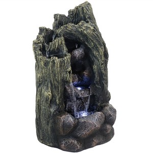 Sunnydaze 28"H Electric Glass Reinforced Concrete Cavern of Mystery Outdoor Water Fountain with LED Light - 1 of 4