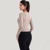 Anna-Kaci Active Women's Long Sleeve Fitted Athletic Top with Notch Neckline and Contoured Seams - 4 of 4