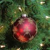 NORTHLIGHT Glitter Snowflakes Mercury Glass Ball Christmas Ornament 3.25" - Burgundy Red/Gold - 2 of 2