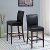 New Pacific Direct Milton Bonded Leather Counter Stool 26",Brown Legs,Black,Fully Assembled - 2 of 4