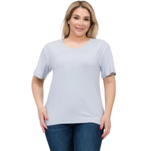 Slickblue Women's Plus Size Short Sleeve Tee, Soft Stretch Fit, Classic Round Neck, 10 Color Options, Size 1XL-3XL - 1 of 4