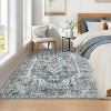 Area Rug Vintage Medallion Carpet Washable Rug Stain Resistant Throw Carpet Non Shedding Low Pile Folding Floor Cover - 2 of 4