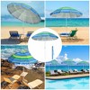 Yescom 7Ft Striped Outdoor Umbrella UV Protection Sunshade Tilt Sand Anchor Green+Blue - 3 of 4