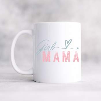 City Creek Prints Girl Mama Heart Colorful Mug - White