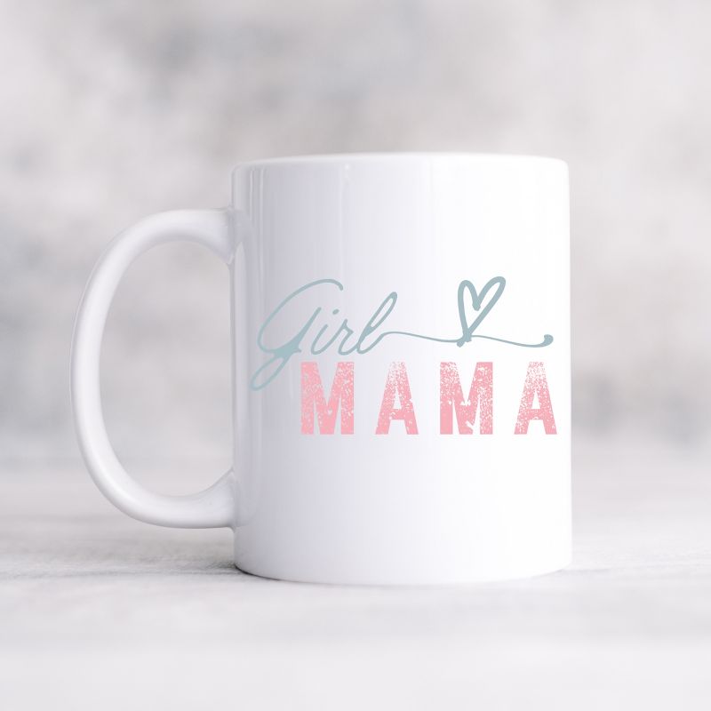 City Creek Prints Girl Mama Heart Colorful Mug - White, 1 of 3