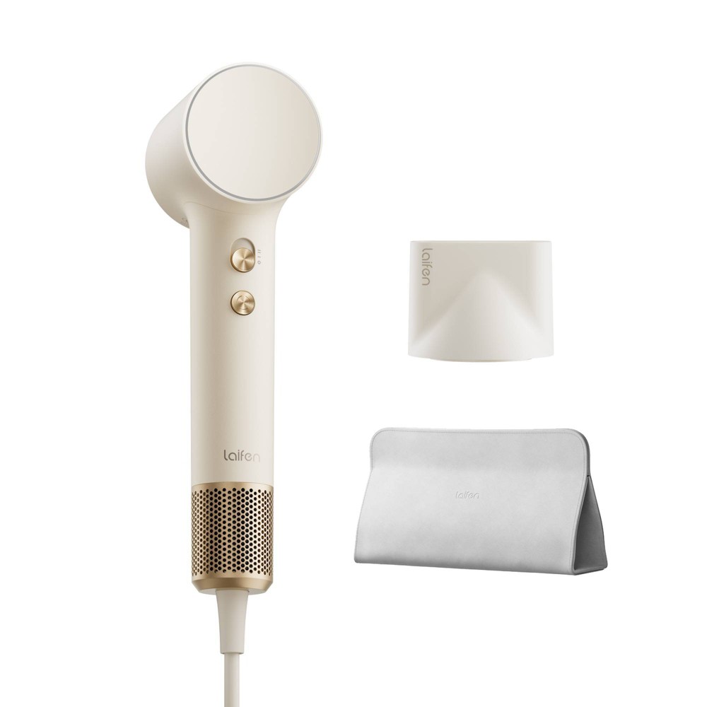 Laifen Mini Hair Dryer and Bag - White: Volumizing, All Hair Types, Polycarbonate, 1100 Watt