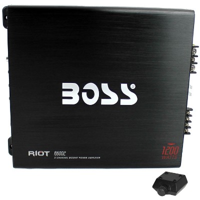  BOSS R6002 1200W 2-Channel MOSFET Power Car Audio Amplifier Amp + Bass Remote 