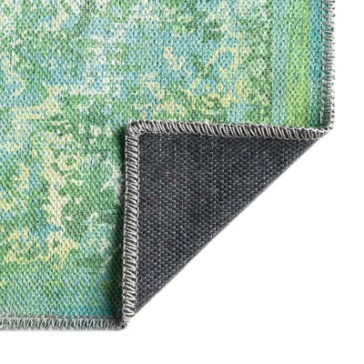 Francesca Spring Green Medallion 12 ft Indoor Runner Rug