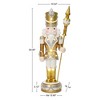 LuxenHome Lighted Silver and Gold Nutcracker Soldier with Scepter, Christmas Decoration - 4 of 4