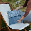 18x18 Outdoor Geometric Filled Throw Pillow Blue by Foreside Home & Garden - 2 of 4