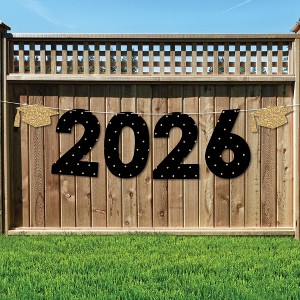 Big Dot of Happiness Tassel Worth The Hassle - Gold - Large Graduation Party Decorations - 2026 - Outdoor Letter Banner - 1 of 4