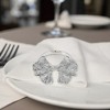 Unique Bargains Napkin Rings Bow Gingko Leaves Stainless Steel 1 Pc - 3 of 3