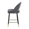 Simple Relax Set of 2 Velvet Upholstered Counter Height Stools with Flared Legs - 3 of 4