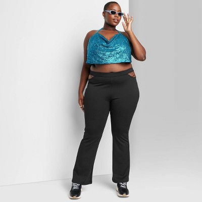 plus size cut out pants