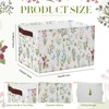 Aoibox Floral Storage Basket with Handles Collapsible Large Canvas Bin Foldable Organizer 3 Pack for Home Closet Bedroom Laundry Toys - 2 of 4