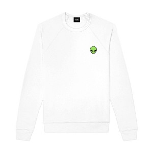 Dalix Alien Embroidered Fleece Crewneck Long Sleeve Sweatshirt Mens - 1 of 4