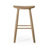 HomeRoots 30" Natural Solid Wood Backless Bar Height Bar Chair - 4 of 4