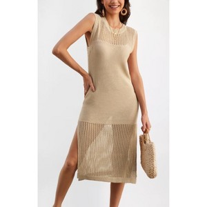 sachin and babi light blue dress Coolmee Women's Solid Color Casual Vest Stretch Dress Crochet Hollow-out  Midi Dress Khaki S : Target