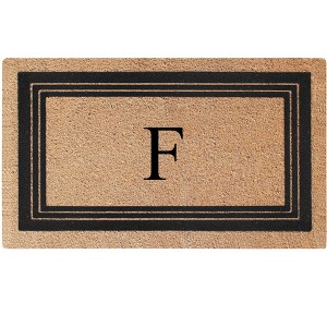 A1HC Natural Coir and PVC Backing 18"x30" Classic Border Monogrammed Flock Door Mat, Anti-Shed Doormat - 1 of 4