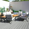 Moda Furnishings 7-person Outdoor Patio Aluminum Conversation Set With Gray Cushions - 3 of 4