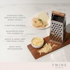 Twine Acacia Wood Handled Cheese Grater, Stainless Steel Grater, Citrus Zester, Reinforced Base, Vintage Kitchenware - 2 of 4