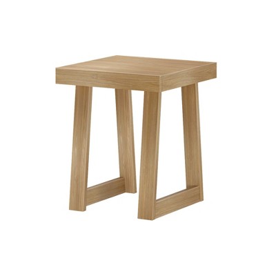 Blonde Wirebrush Solid Pine Wood Square Side Table